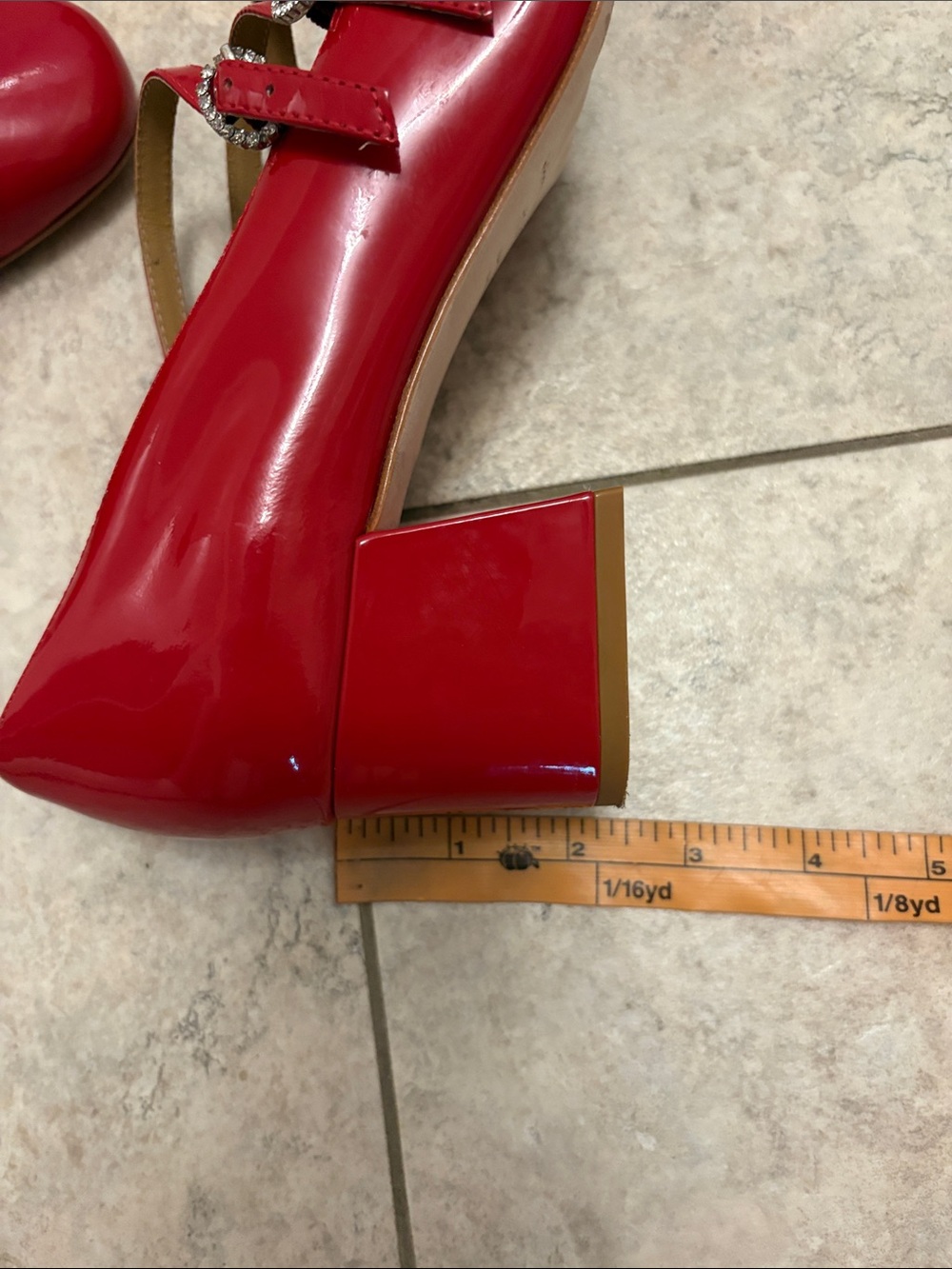 Reformation Red Patent Mary Jane Pumps - Picture 6 of 15